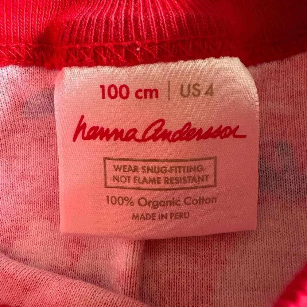 Hanna Andersson size 4 Pear Tree Holiday Long John Pajamas